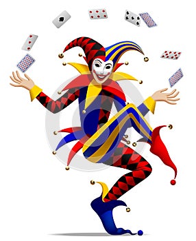 Joker with playing cards