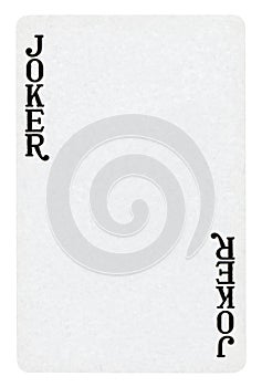 Joker Vintage playing card - isolated on white