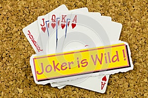 Joker wild poker cards gambling game opportunity chance gamble risk