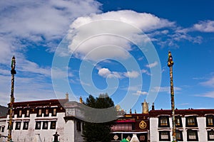 Jokhang Temple and cloudscape