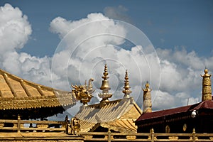 Jokhang Temple Dracon Roof Lhasa Tibet