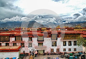 Jokhang temple facade from Barkhor square
