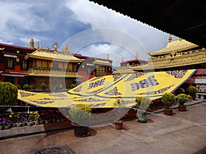 Jokhang temple Lhasa Tibet roof