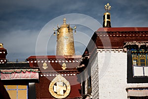 Jokhang Temple roof Lhasa Tibet