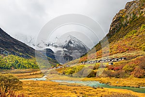 Jokul and lake at Daocheng Yading,sichuan,china