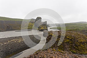 Jokulsargljufur National Park on a raining day, Iceland