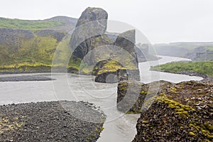 Jokulsargljufur National Park on a raining day, Iceland