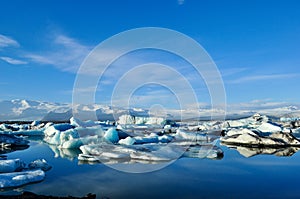 The Jokulsarlon glacier lagoon in Iceland