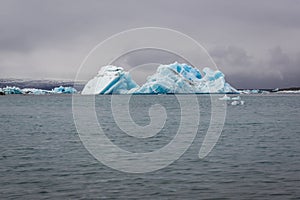 Icebergs on Jokulsarlon lake in Iceland