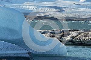 Jokulsarlon a large glacial lake in southeast Iceland, Iceland