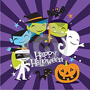 Jolly Halloween Monsters Happy Halloween Banner