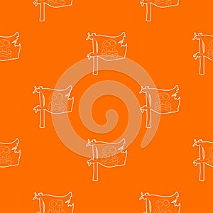 Jolly Roger pattern vector orange