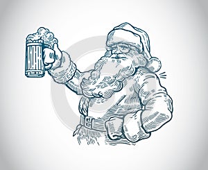 Jolly Santa Claus with beer