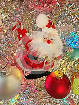 Jolly Santa Claus and Christmas Ball Ornaments