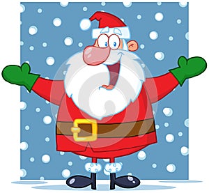 Jolly Santa Claus With Open Arms photo