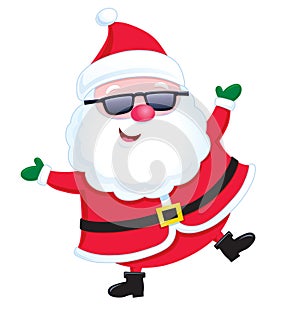 Jolly Santa Claus Wearing Sunglasses