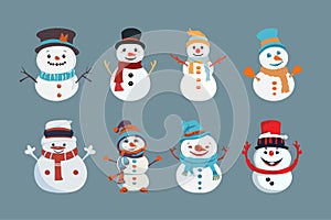 Jolly Snowman Vectors - Adorable Clipart for Winter Designs