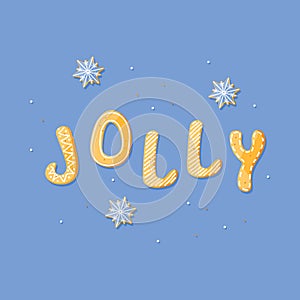 Jolly word vector gingerbread cracker