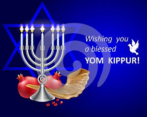 Greeting card for jewish holiday Jom kippur