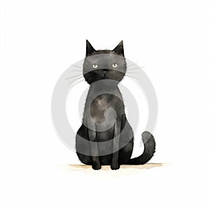 Jon Klassen\'s Cat Art: Full Body Portraits On White Isolated Background