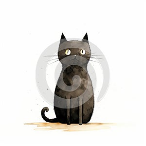 Jon Klassen\'s Cat Art With White Isolated Background