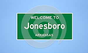 Jonesboro, Arkansas city limit sign. Town sign from the USA.