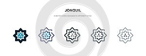 Jonquil icon in different style vector illustration. two colored and black jonquil vector icons designed in filled, outline, line