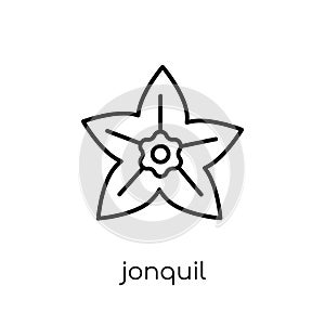 Jonquil icon. Trendy modern flat linear vector Jonquil icon on w