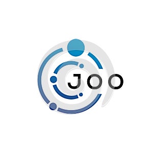 JOO letter technology logo design on white background. JOO creative initials letter IT logo concept. JOO letter design photo