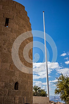 Jordan, Aqaba, old city castle fort tower