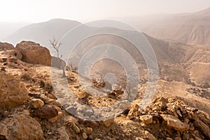 Jordan: desert landscape at Wadi Matan canyon