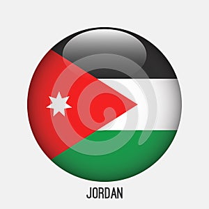 Jordan flag in circle shape.