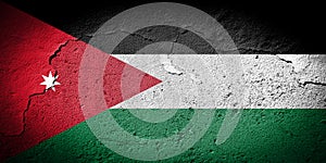 Jordan flag on cracked wall