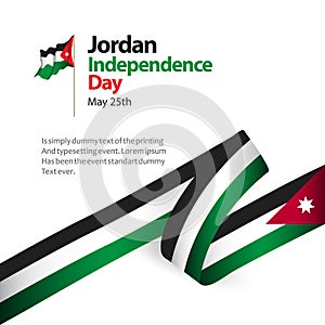 Jordan Independence Day Vector Template Design Illustration