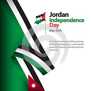 Jordan Independence Day Vector Template Design Illustration