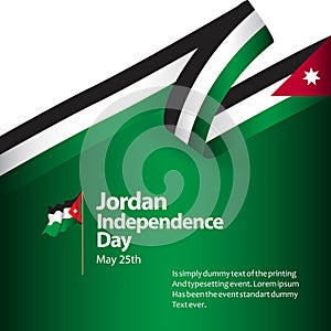 Jordan Independence Day Vector Template Design Illustration