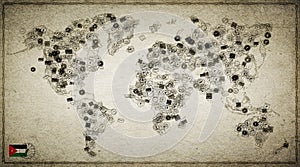 Jordan Mafraq Stamp World Map