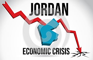 Jordan Map Financial Crisis Economic Collapse Market Crash Global Meltdown Vector