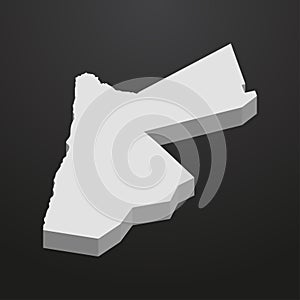 Jordan map in gray on a black background 3d