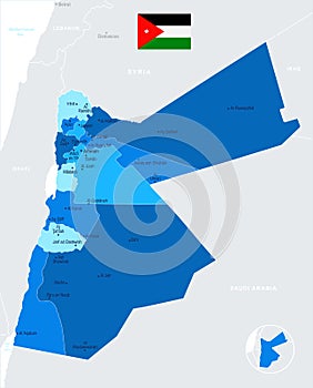 Jordan Map - Info Graphic Vector Illustration