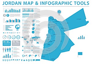 Jordan Map - Info Graphic Vector Illustration