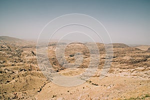 Jordan, - may, 2019: View of Wadi Rum Desert and Mountains in Jordan