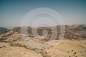 Jordan, - may, 2019: View of Wadi Rum Desert and Mountains in Jordan