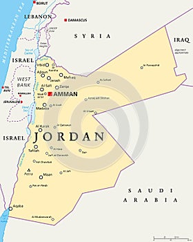 Jordan Political Map photo