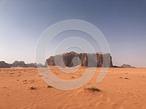 Jordan. Red desert Wadi Rum. Sand landscape, amazing travel destination