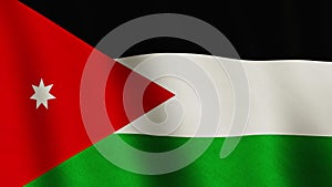 Jordan waving flag footage background abstract symbol - seamless video animation loop