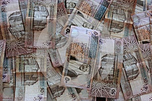 Jordanian dinar banknotes background