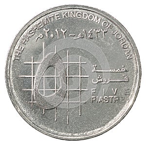 Jordanian piastre coin