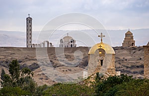 Jordanian side of Qasr el Yahud on the Jordan River the place where Jesus was baptized