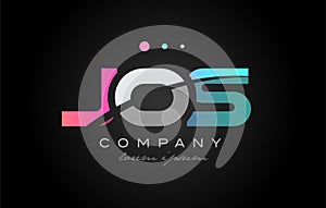 JOS j o s three letter logo icon design photo